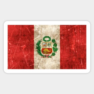 Vintage Aged and Scratched Peruvian Flag Sticker